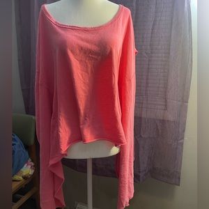 Free People Pink tattered shirt